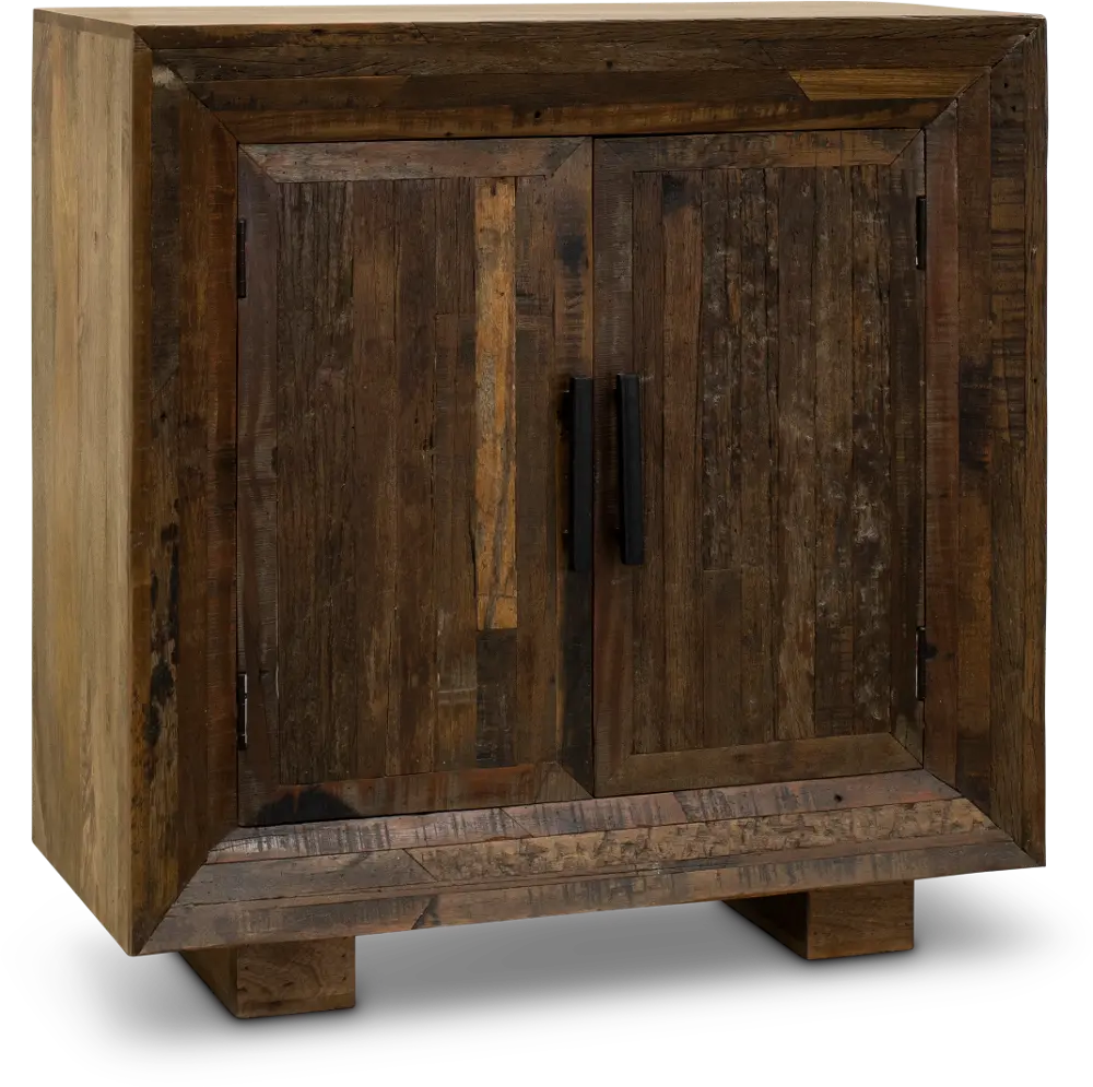 Brown Wood Framed Accent Cabinet - Rustic-1