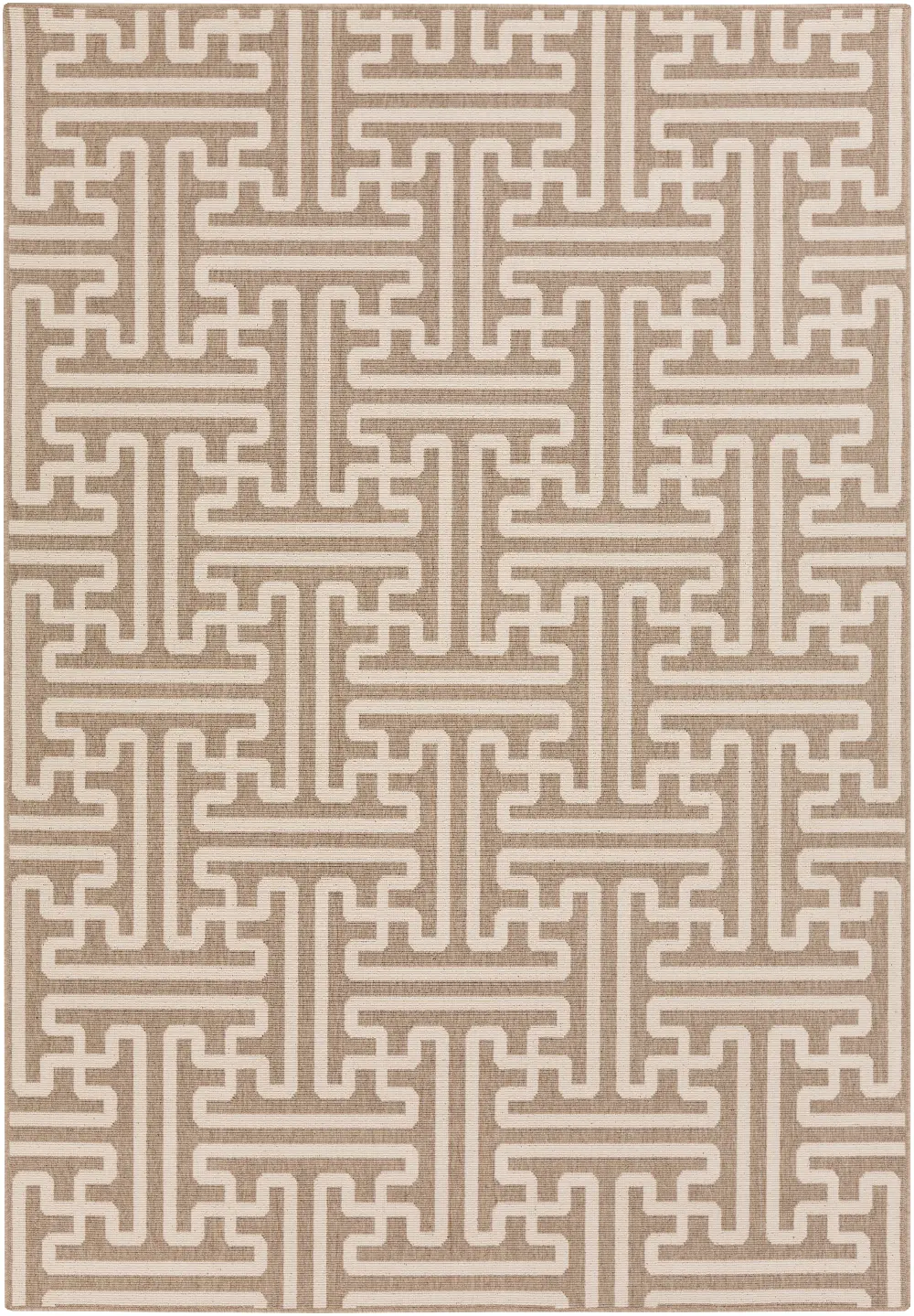 8 x 11 X-Large Camel and Cream Indoor-Outdoor Rug - Alfresco-1