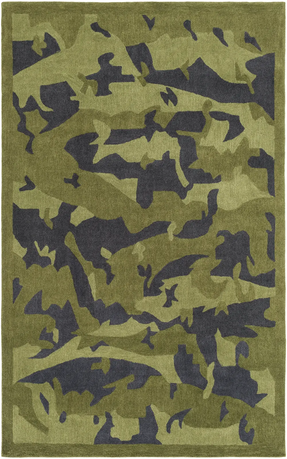 2 x 3 X-Small Olive Green Area Rug - Leap Frog-1
