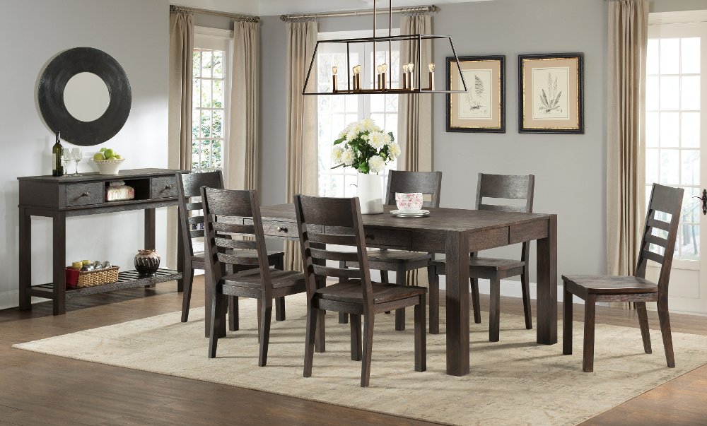 Brushed Cocoa Farmhouse Dining Table - Salem