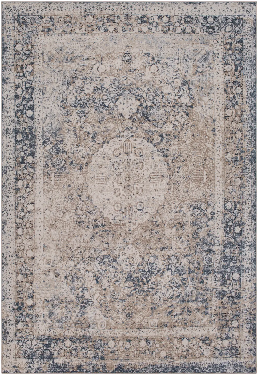 9 x 12 X-Large Taupe and Charcoal Gray Area Rug - Durham-1