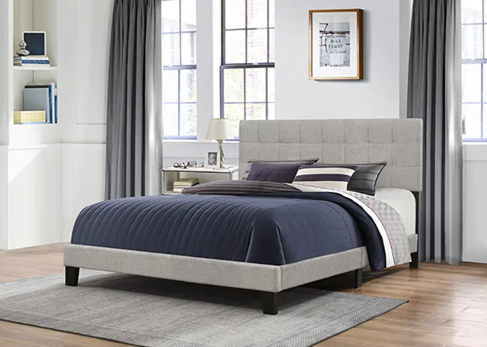 Delaney Gray Queen Upholstered Bed-1