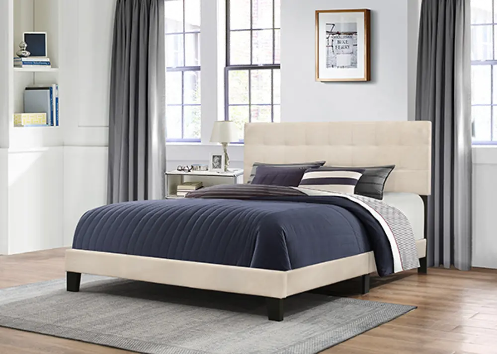 Delaney Linen Full Upholstered Bed-1