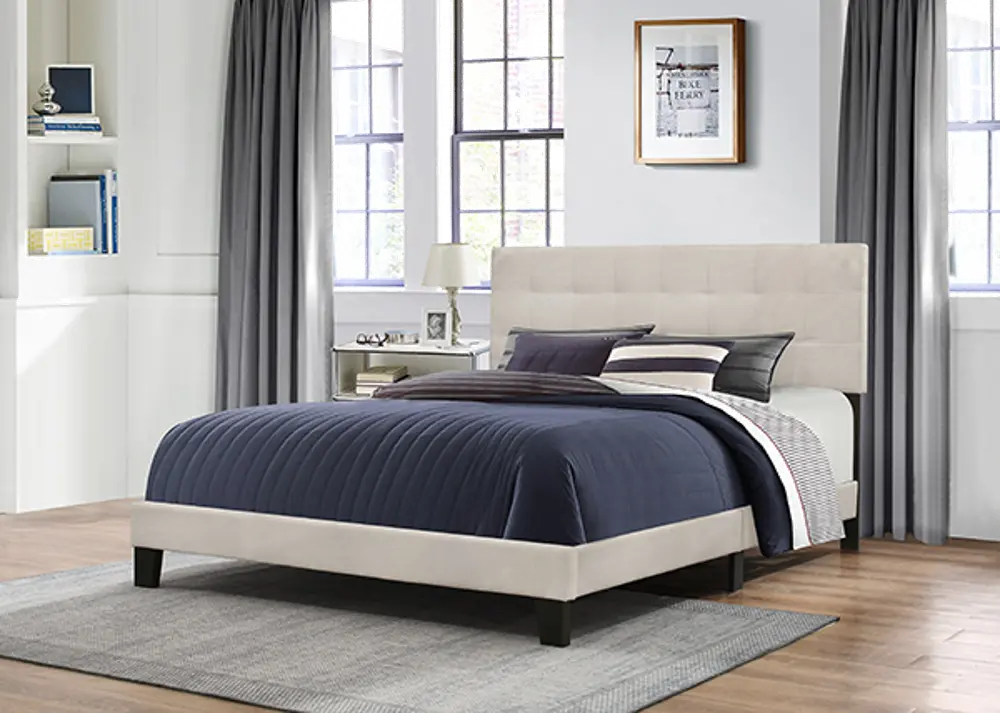 Delaney Linen Queen Upholstered Bed-1
