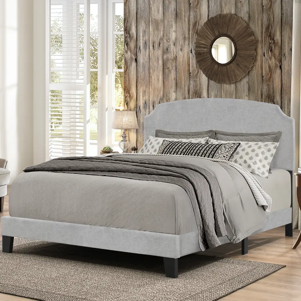 Casual Classic Gray Full Upholstered Bed - Desi-1