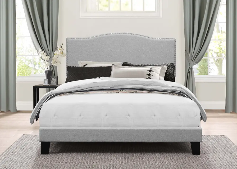 Kiley Glacier Gray Queen Upholstered Bed-1