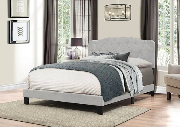 Nicole Glacier Gray Queen Upholstered Bed