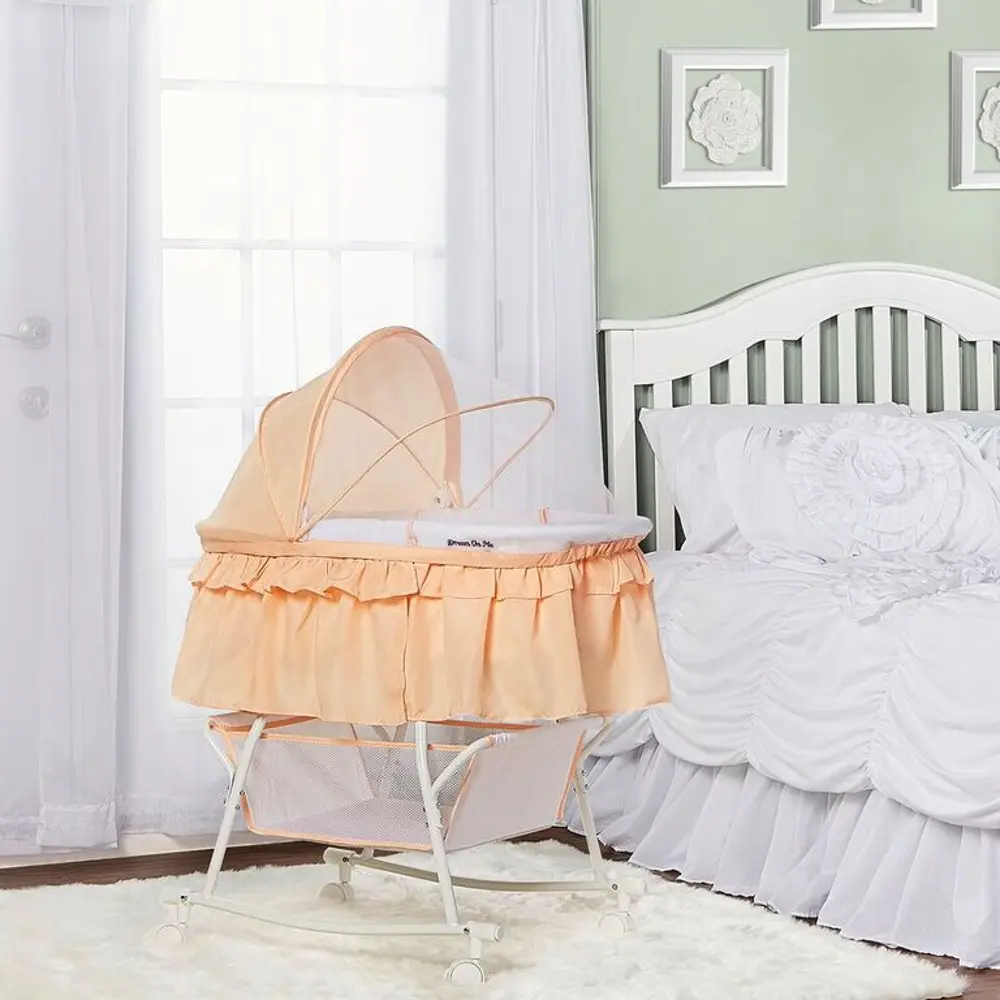 Coral Portable 2-in-1 Bassinet and Cradle - Lacy -1