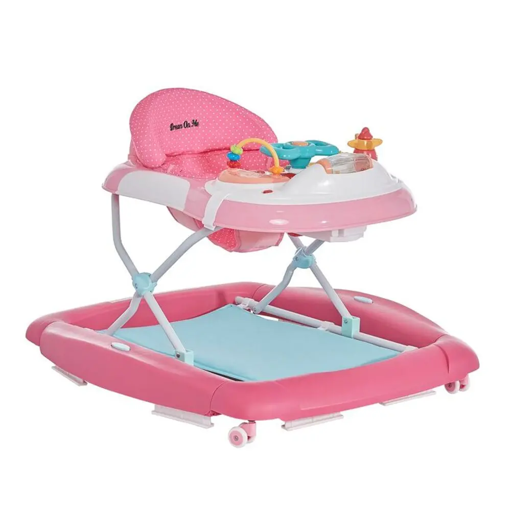 Pink 2-in-1 Crossover Musical Walker and Rocker-1