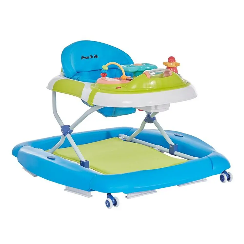 Teal and Green 2-in-1 Crossover Musical Walker and Rocker-1