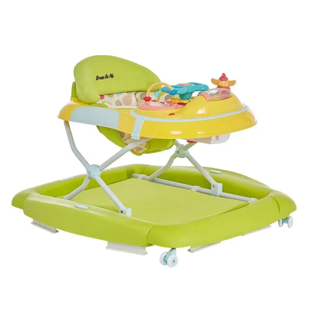 Lime Green and Yellow 2-in-1 Crossover Musical Walker and Rocker-1