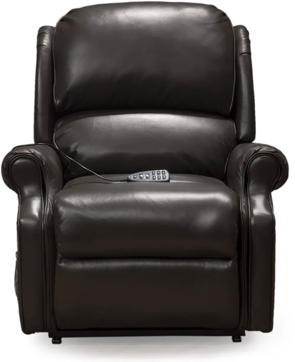 Brown Leather-Match Power Reclining Lift Chair - Palermo-1