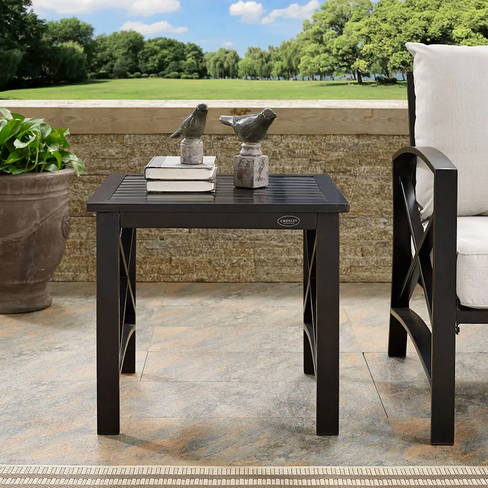 Photos - Garden Furniture Crosley Kaplan Oiled Bronze Patio Side Table CO6208-BZ 
