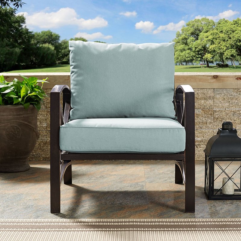 Oiled Bronze Outdoor Patio Arm Chair, Patio Arm Chairs