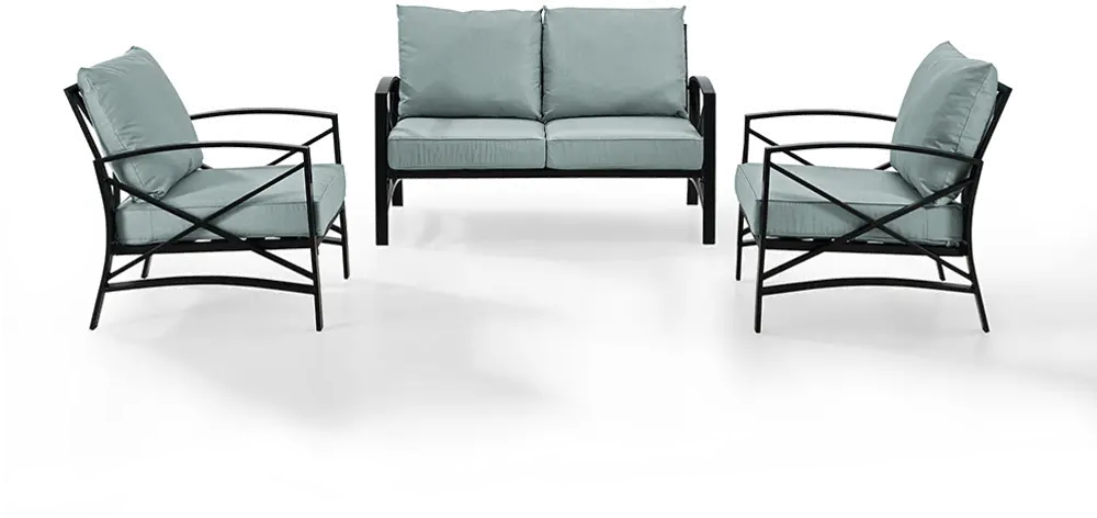 KO60011BZ-MI Kaplan Blue Mist and Bronze 3 pc Patio Furniture Set-1
