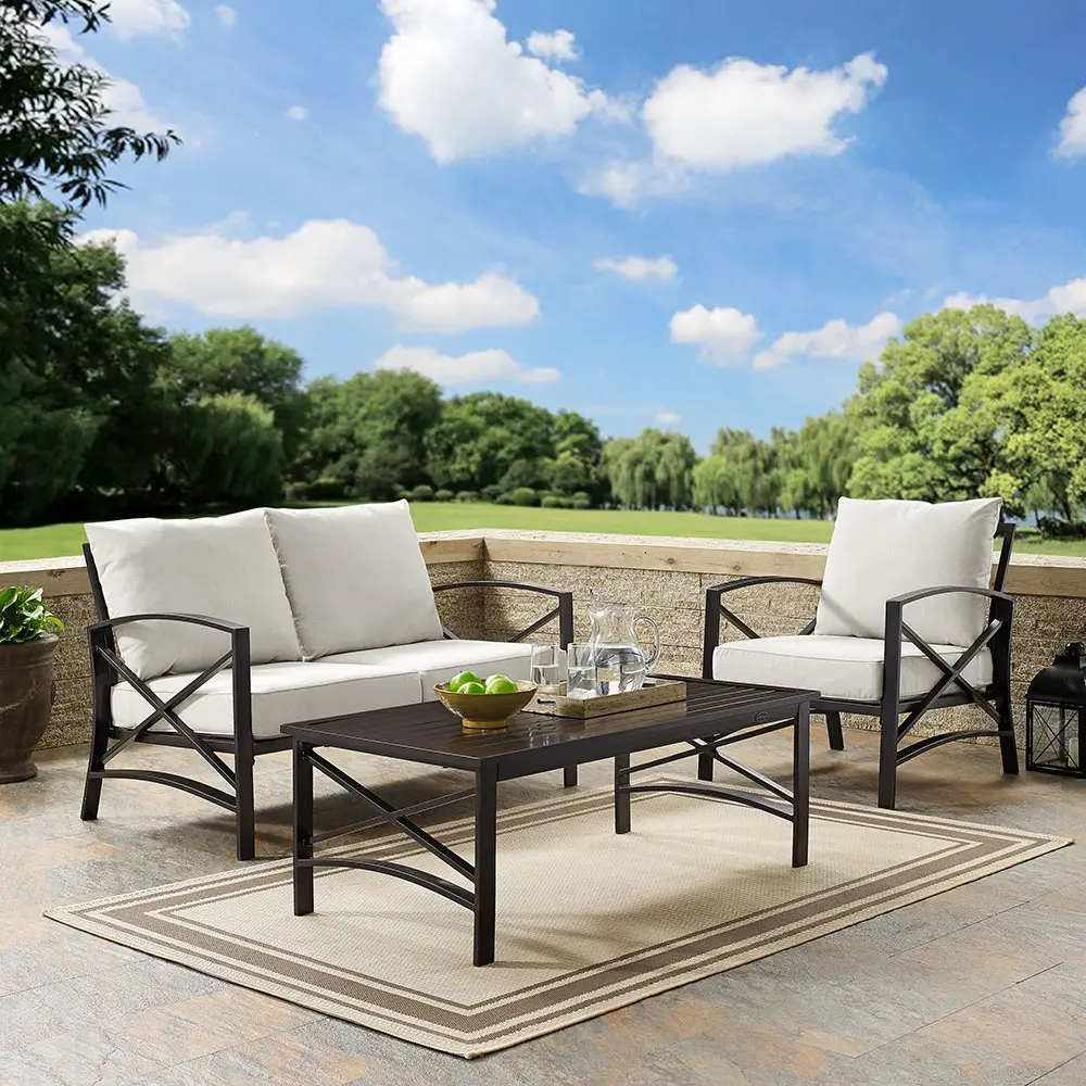 KO60014BZ-OL Kaplan Cream and Bronze 3 pc Patio Furniture Set-1