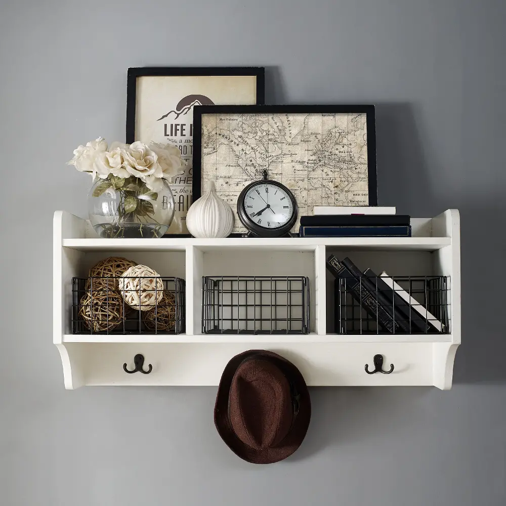 CF6018-WH Distressed White Entryway Shelf - Fremont-1