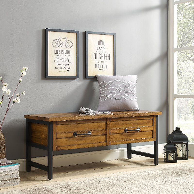 Natural Pine Entryway Bench Roots Rc Willey Furniture