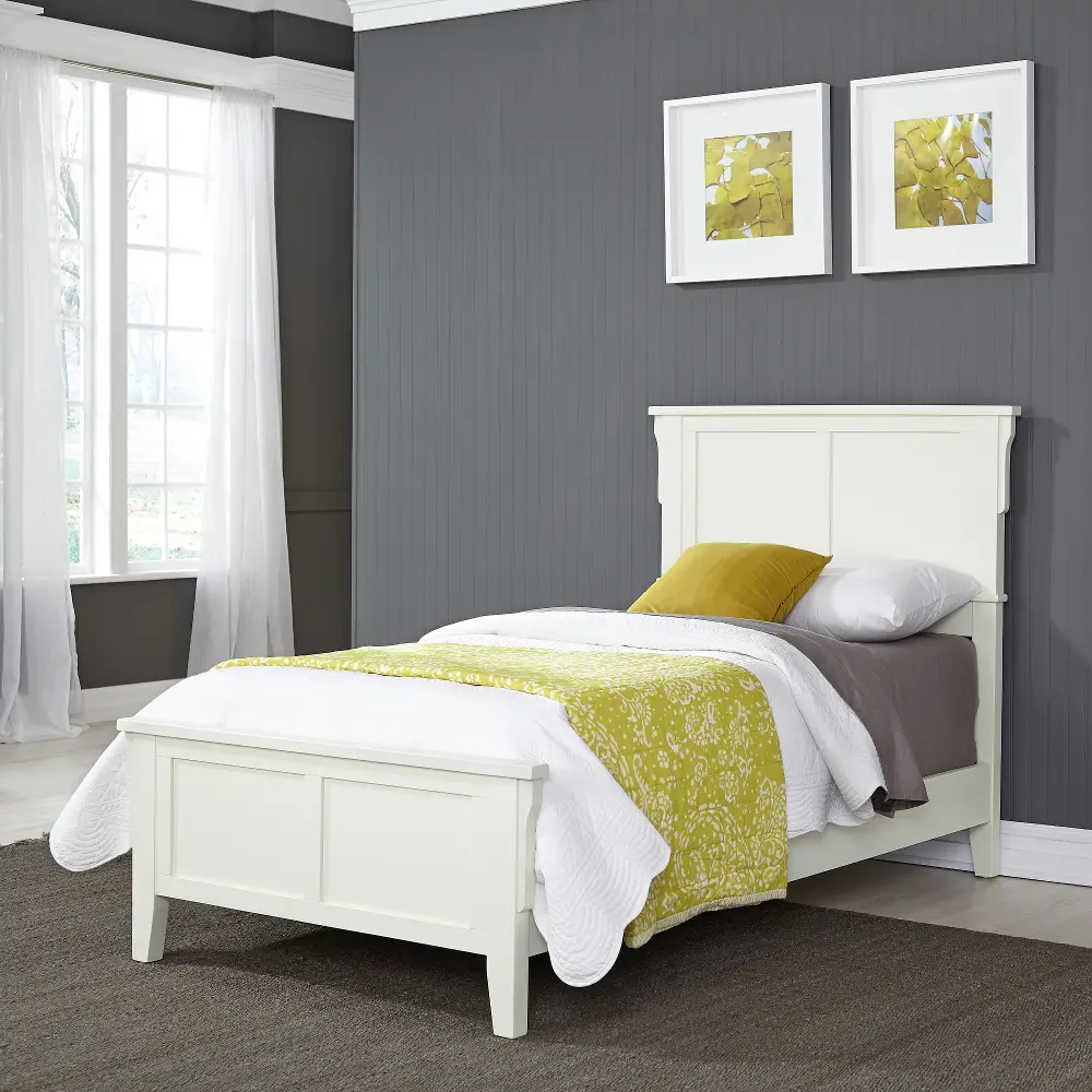 5182-410 Classic Mission White Twin Bed - Arts & Crafts-1