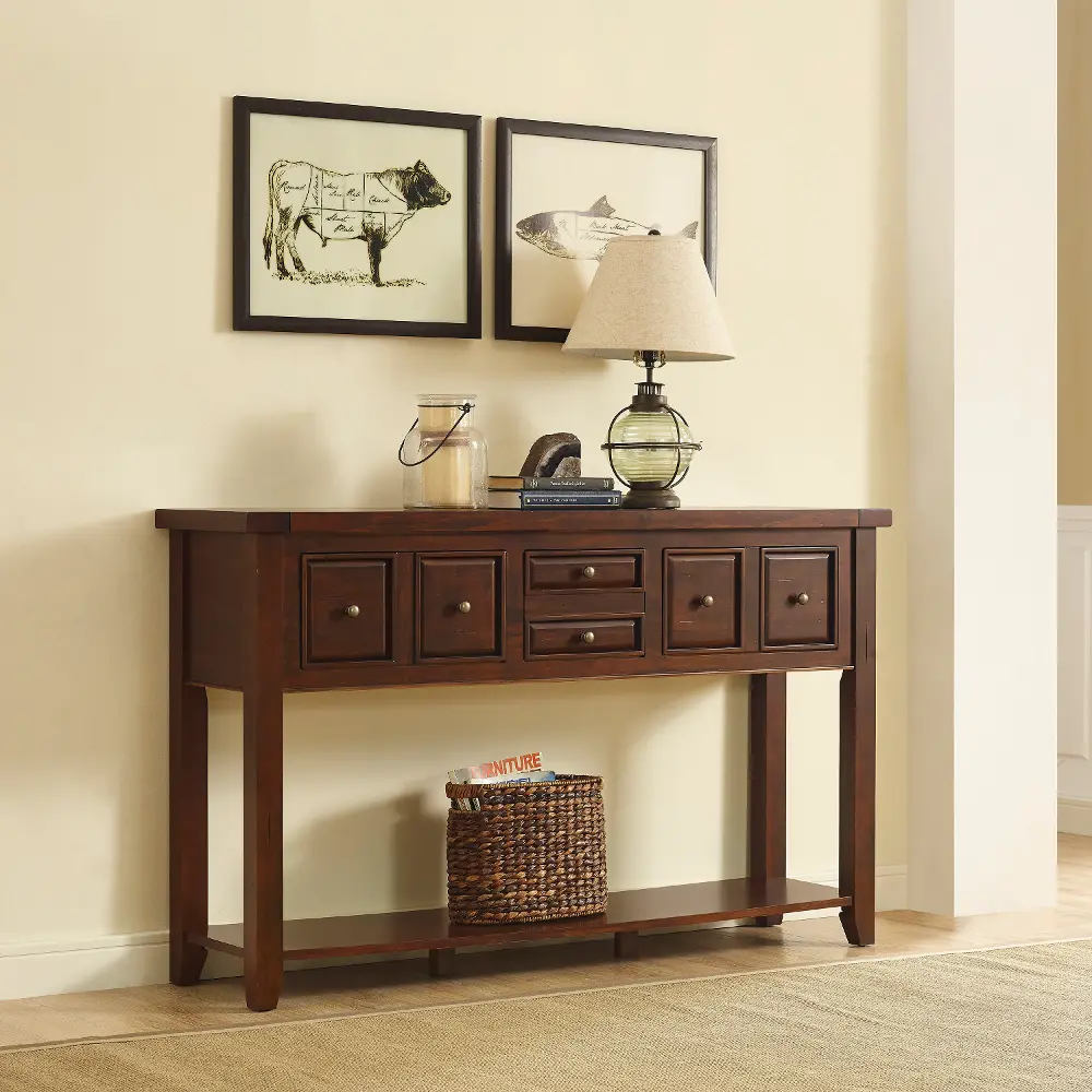 CF6007-RM Cherry Brown Entryway Table - Sienna-1