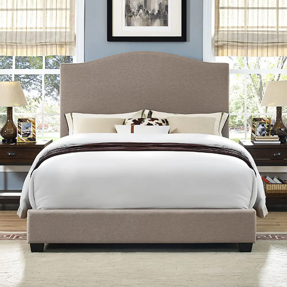 KF706004OL Contemporary Oatmeal King Upholstered Bed - Bellingham-1
