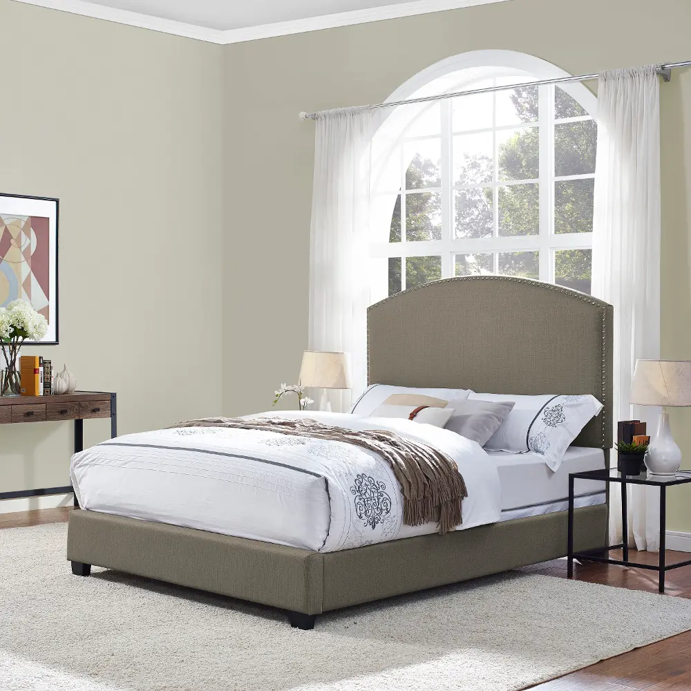 KF705008SH Classic Shadow Gray Queen Upholstered Bed - Cassie-1