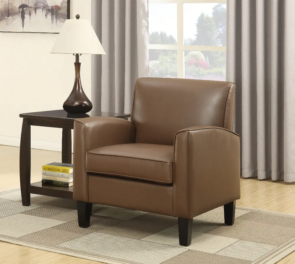 Brown Transitional Accent Chair - Harriet-1