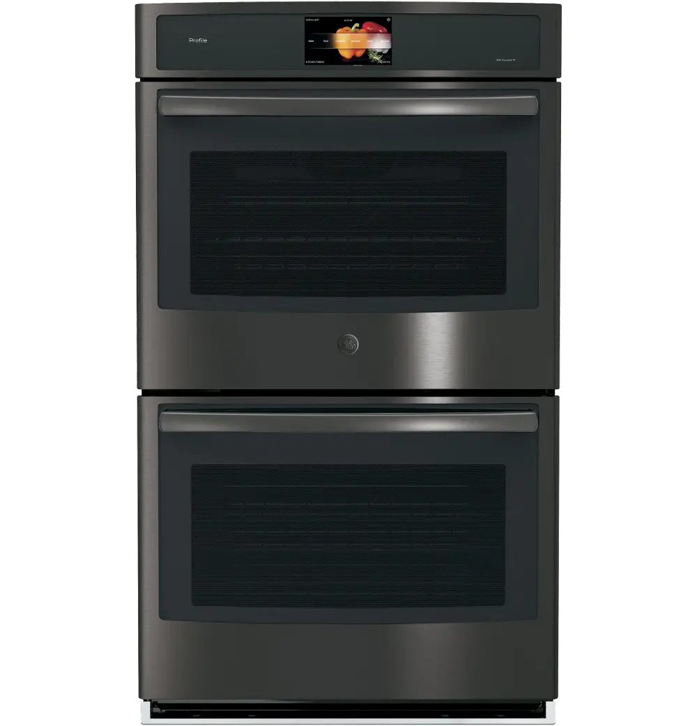 PT9551BLTS GE Profile 30 Inch Smart Double Wall Oven - 10 cu. ft. Black Stainless Steel-1
