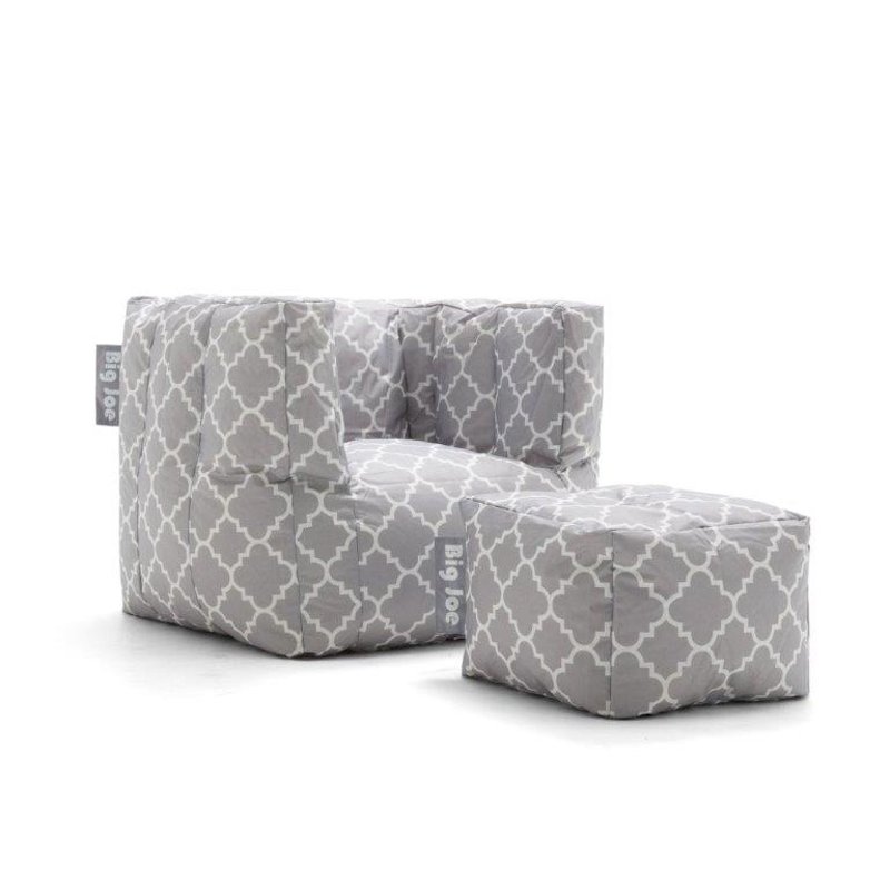 Contemporary Gray Bean Bag Chair And Ottoman Cube Rc Willey Contemporary Gray Bean Bag Chair And Ottoman Cube Rc Willey Furniture