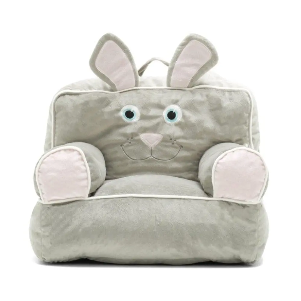 0887674/THRONECHAIR Light Gray Bunny Bean Bag Throne Chair - Bagimal-1