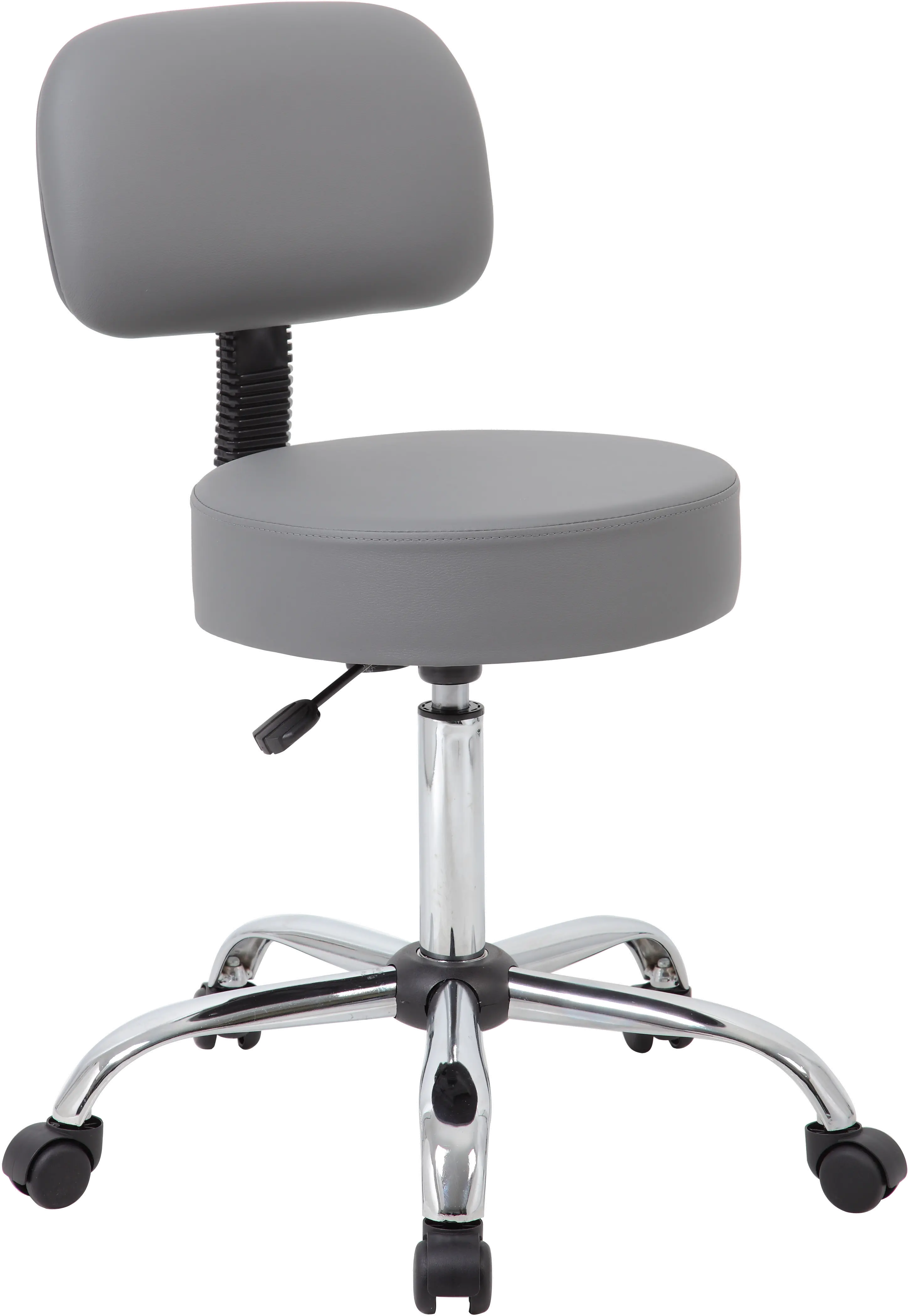 Adjustable Gray Medical Stool with Back