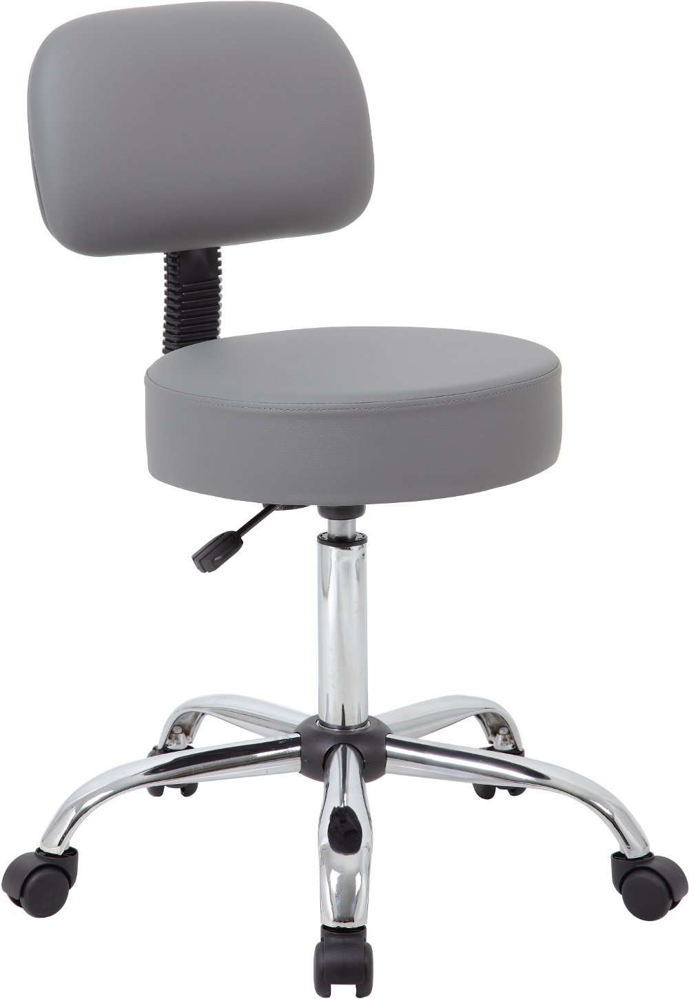 Adjustable Gray Medical Stool with Back