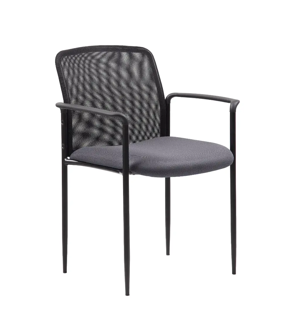 Gray Stackable Mesh Guest Chair -1