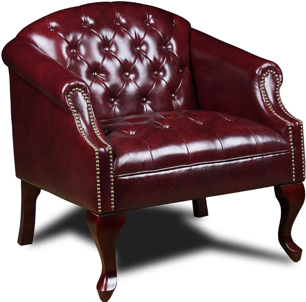 Red Button-Tufted Chair-1