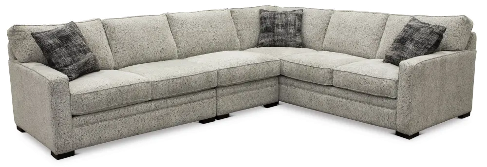 KIT Contemporary Gray 3 Piece Sectional Sofa with RAF Sofa - Juno-1