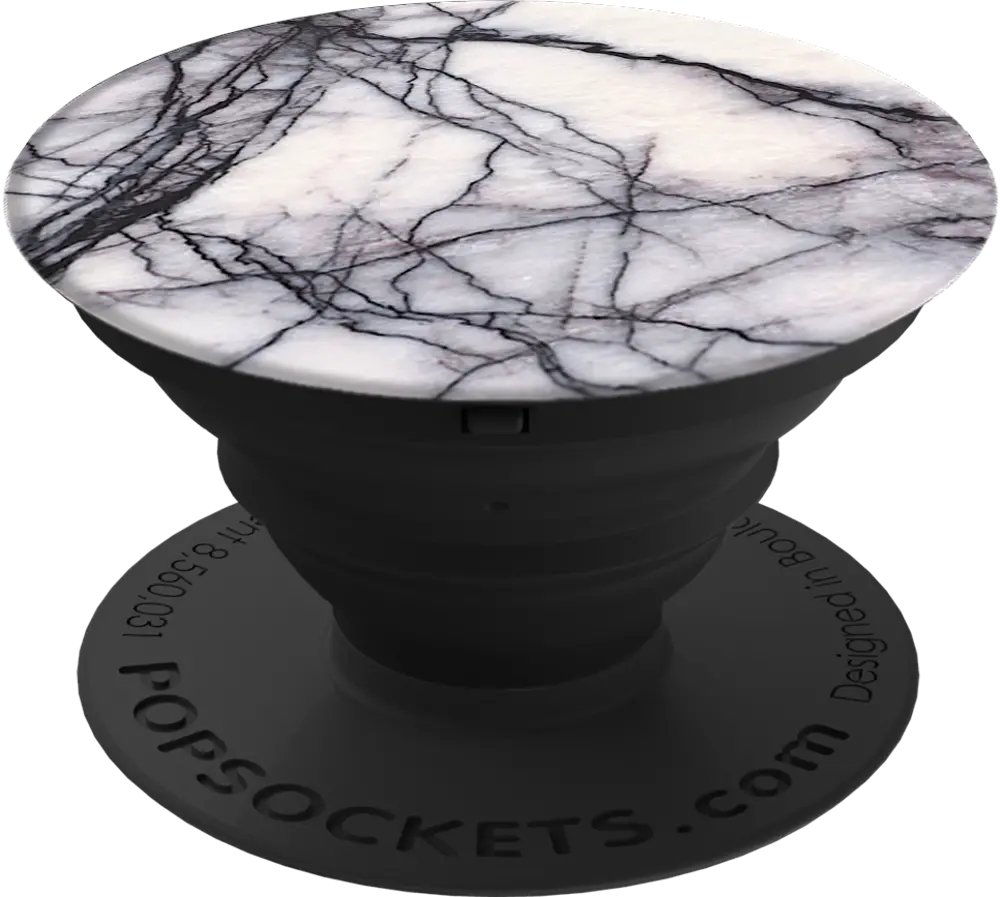 White Marble PopSocket Cell Phone Grip and Stand-1