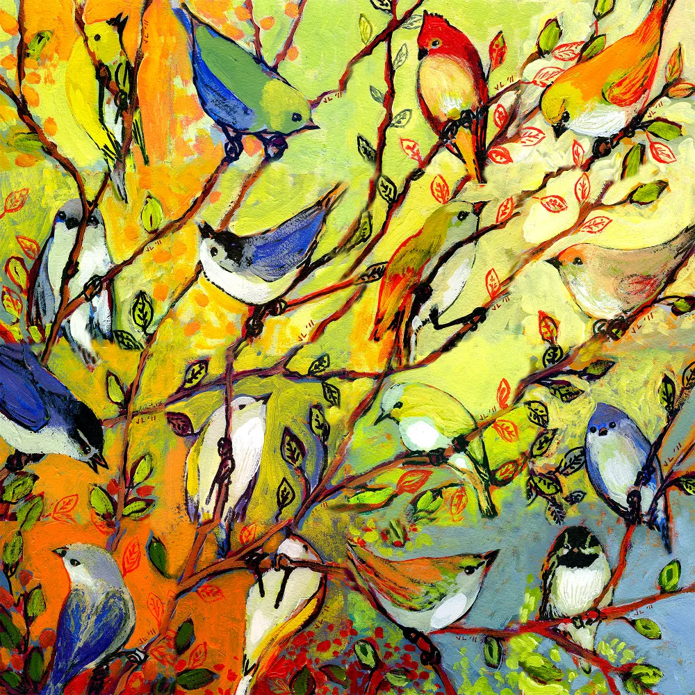 Birds Of A Feather Patio Canvas Outdoor-Indoor Wall Art-1