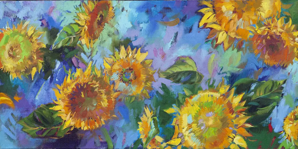 Joyful Sunflower Patio Canvas Outdoor/Indoor Wall Art-1