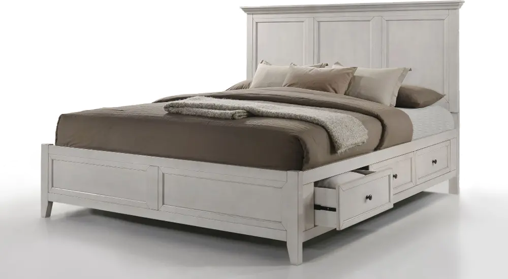 Casual Classic Rustic White Queen Storage Bed - St. Mortiz-1