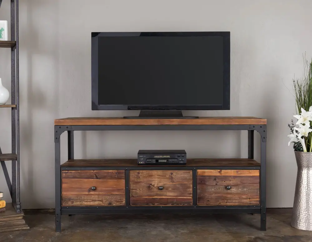 Reclaimed Wood Brown TV Stand (60 Inch) - Brixton-1
