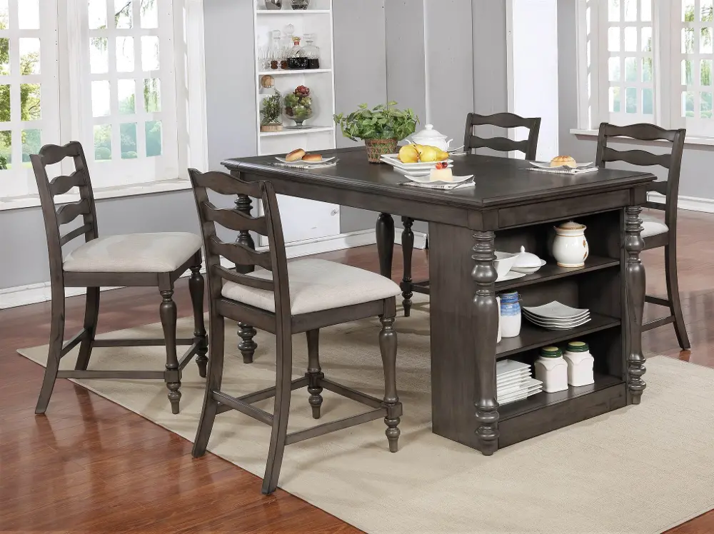 Birch Gray Counter Height Dining Room Table - Theresa-1