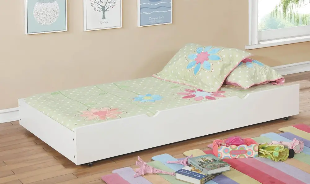 IDF-TR453-WH Classic Contemporary White Twin Trundle - Jazzy-1