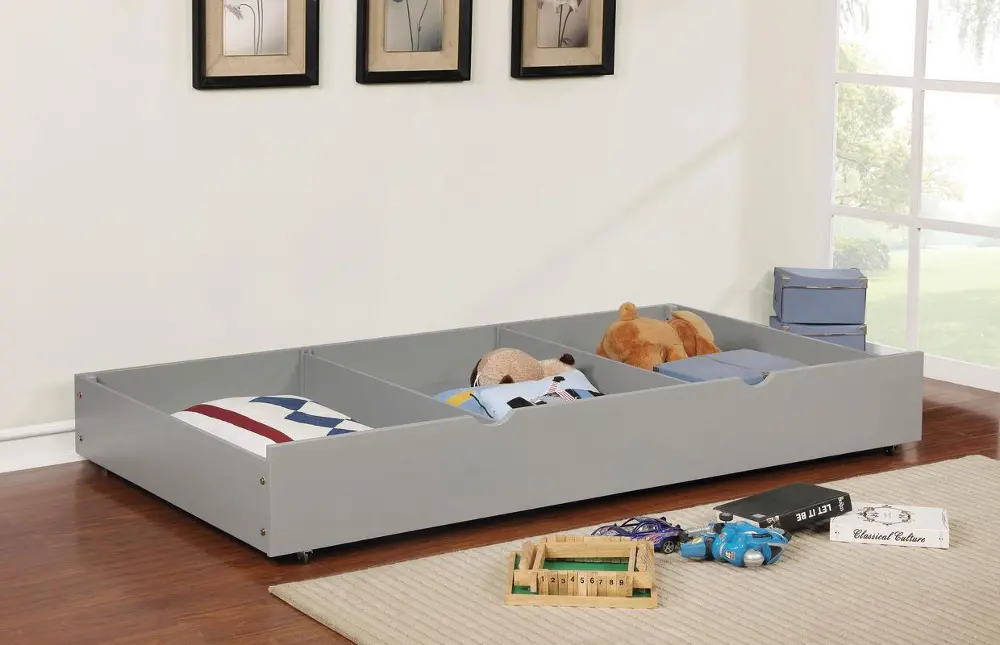 IDF-TR453-GY/TRUNDLE Classic Contemporary Gray Twin Trundle - Jazzy-1