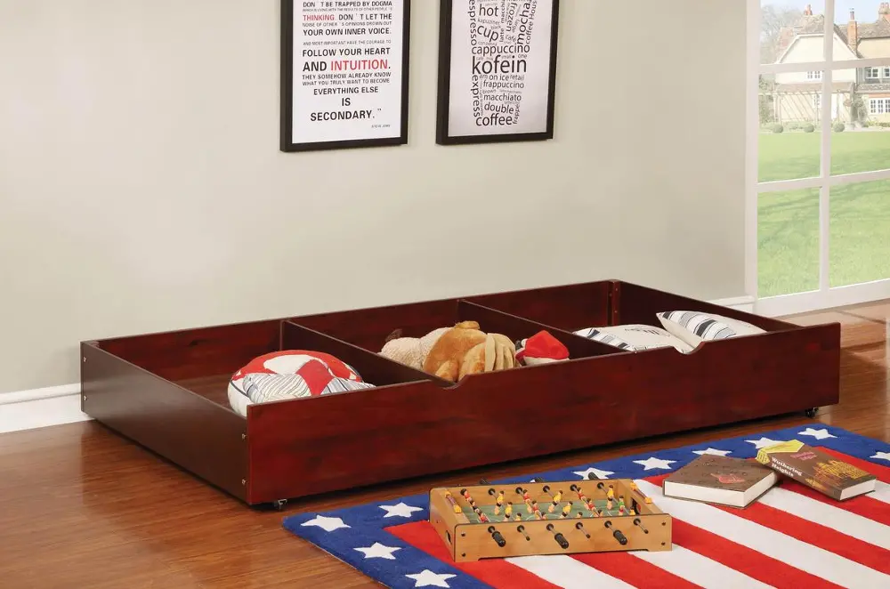 IDF-TR453-CH/TRUNDLE Classic Contemporary Cherry Twin Trundle - Jazzy-1