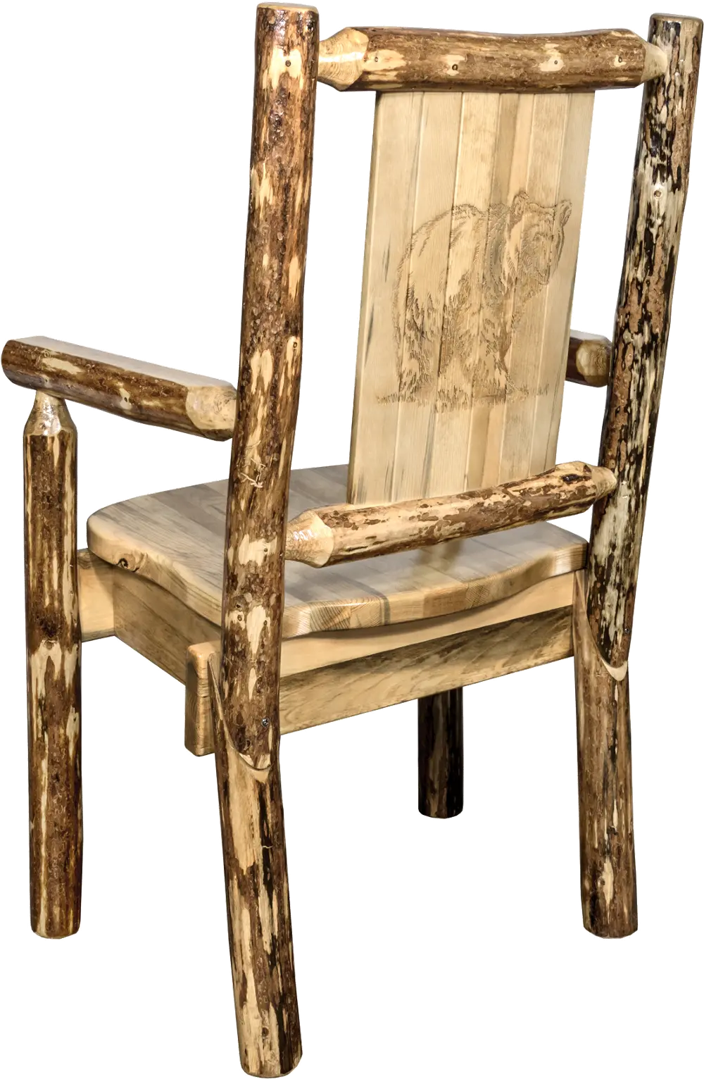 Captain's Dining Chair with Laser Engraved Bear - Glacier-1