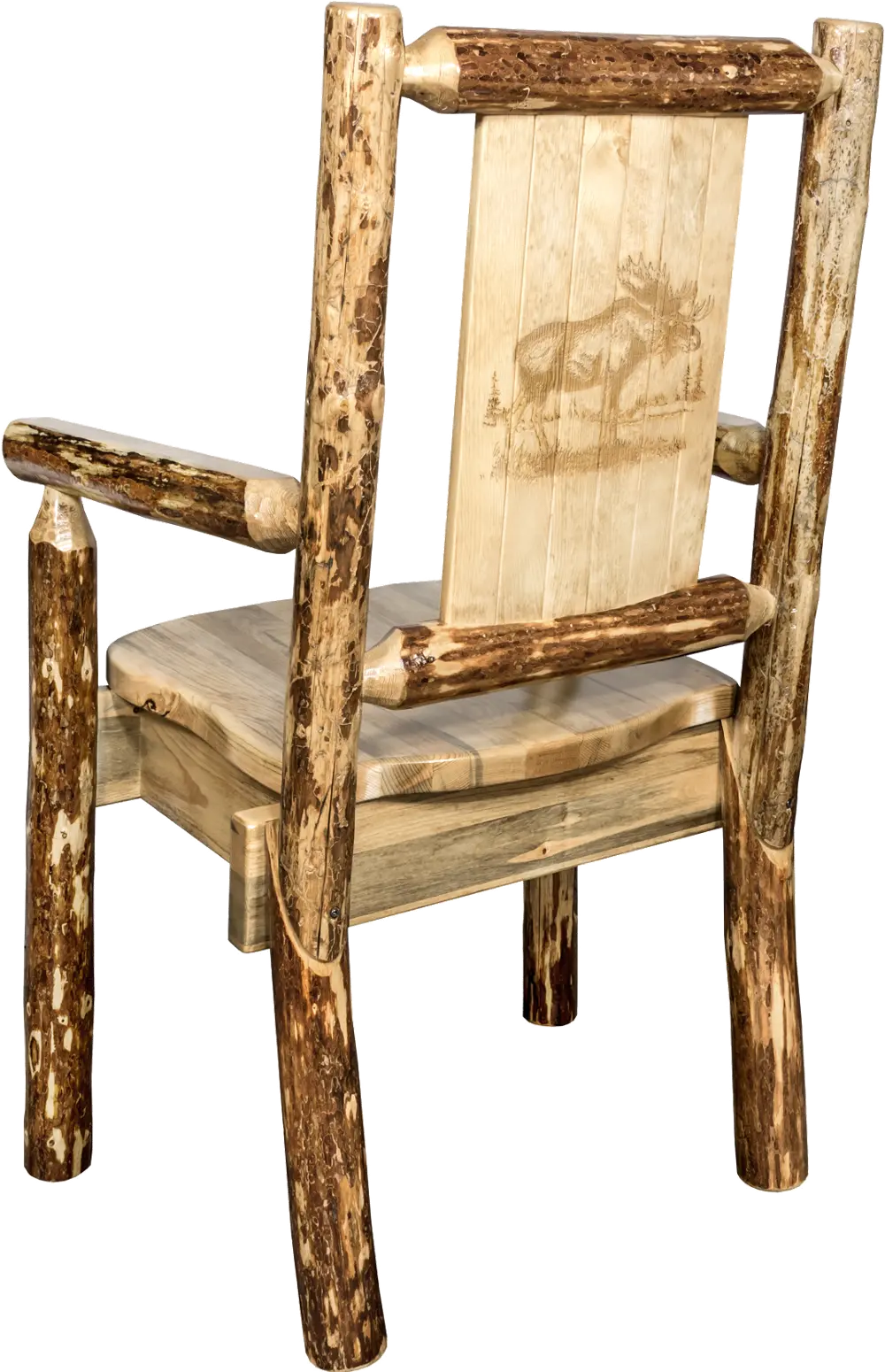 Captain's Dining Chair with Laser Engraved Moose - Glacier-1