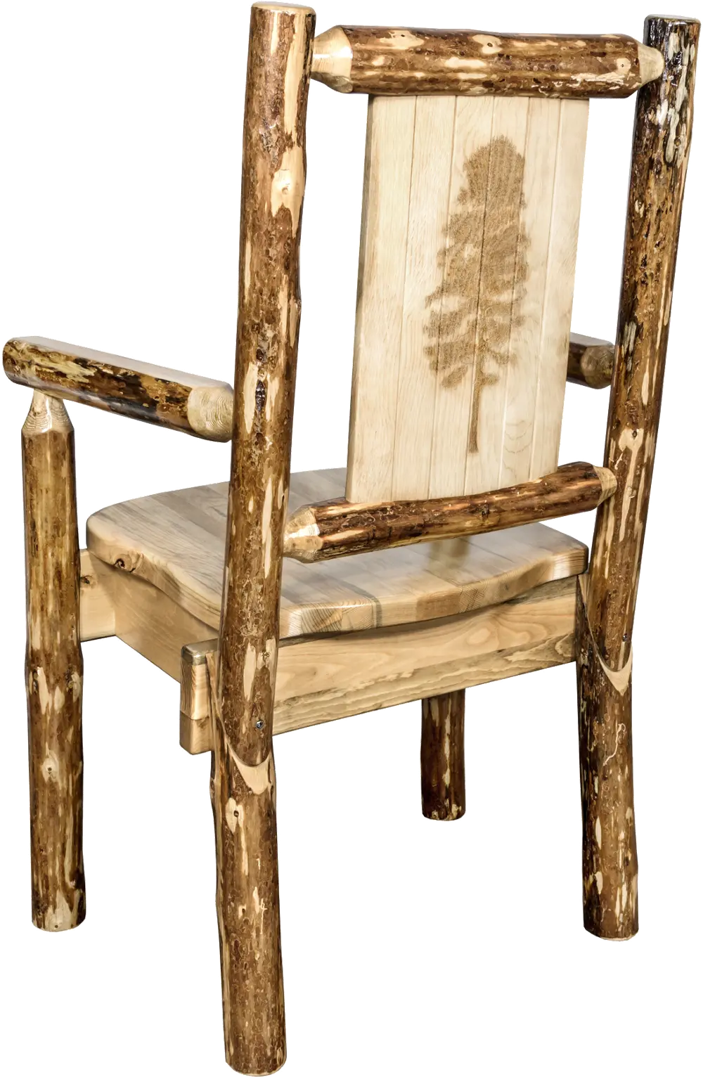 Captain's Dining Chair with Laser Engraved Pine Tree - Glacier-1