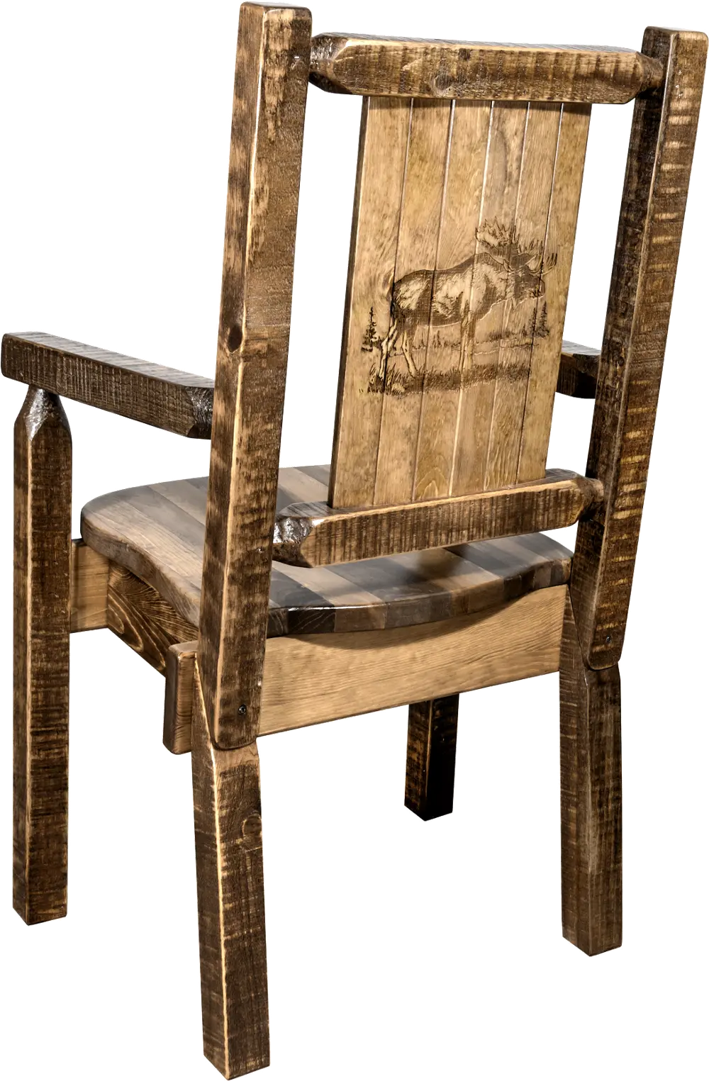 Captain's Dining Room Chair with Laser Engraved Moose - Homestead-1