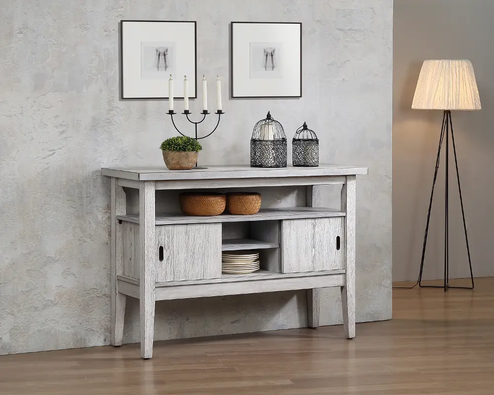 Distressed White Dining Room Sideboard - Terrace-1