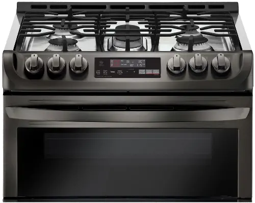 Lg double oven gas store range black stainless